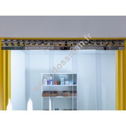 Porte à lames PVC souple de 200x2 transparente