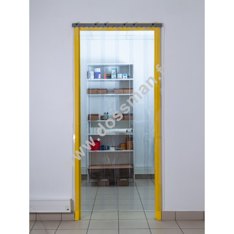 Rideau à lanière PVC - 200x2 mm - Isolation faible 50 mm (50 %) - Transparent Standard - Porte à lamelles QUICK SYSTEM Rideau à lanière PVC - 200x2 mm - Isolation faible 50 mm (50 %) - Transparent Standard - Porte à lamelles QUICK SYSTEM