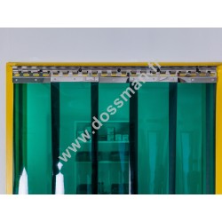 Porte à lanière 200x2 transparente Verte  SUR MESURE