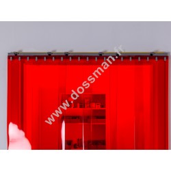 Porte à lanière 200x2 transparente Rouge  SUR MESURE