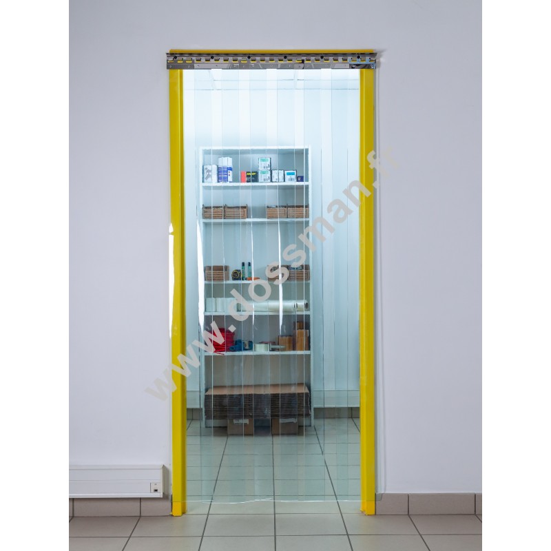 Rideau lanières PVC - 200x2 mm - recouvrement 77 mm (77 %) - Transparent - Super Grand froid -60°C - Porte TRAFFIC SYSTEM