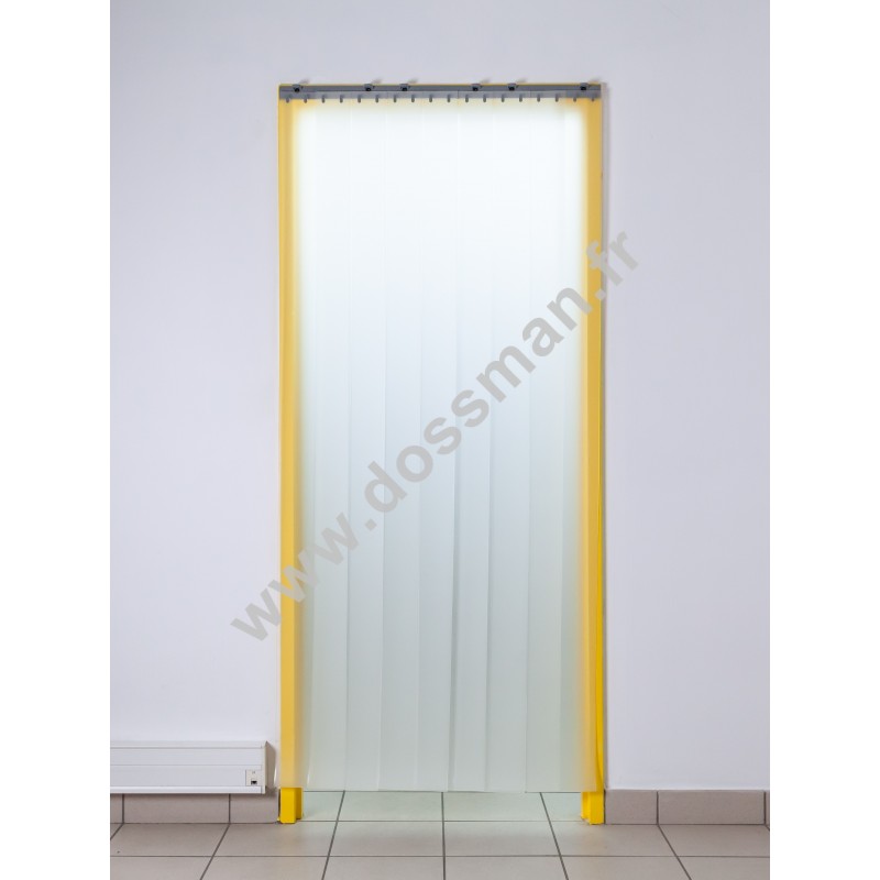 Rideau à lanière PVC - 200x2 mm - Isolation forte 100 mm (100 %) - Translucide Mat - Porte à lamelles QUICK SYSTEM Rideau à lanière PVC - 200x2 mm - Isolation forte 100 mm (100 %) - Translucide Mat - Porte à lamelles QUICK SYSTEM