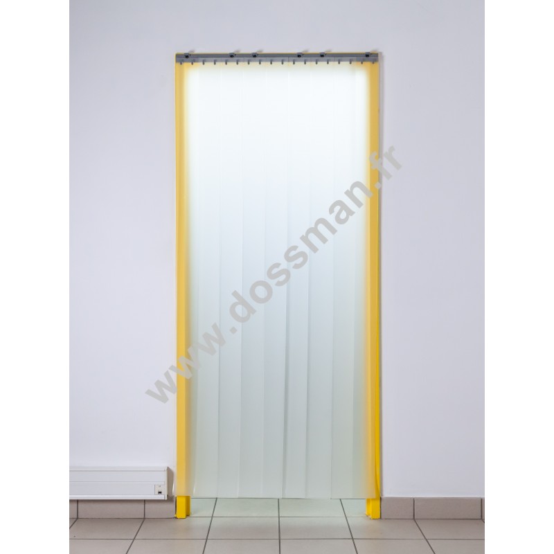 Rideau à lanière PVC - 200x2 mm - Isolation forte 100 mm (100 %) - Translucide Mat - Porte à lamelles QUICK SYSTEM