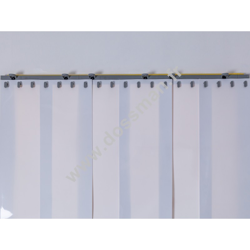 Rideau à lanière PVC - 200x2 mm - Isolation faible 50 mm (50 %) - Opaque Blanc - Porte à lamelles QUICK SYSTEM Rideau à lanière PVC - 200x2 mm - Isolation faible 50 mm (50 %) - Opaque Blanc - Porte à lamelles QUICK SYSTEM