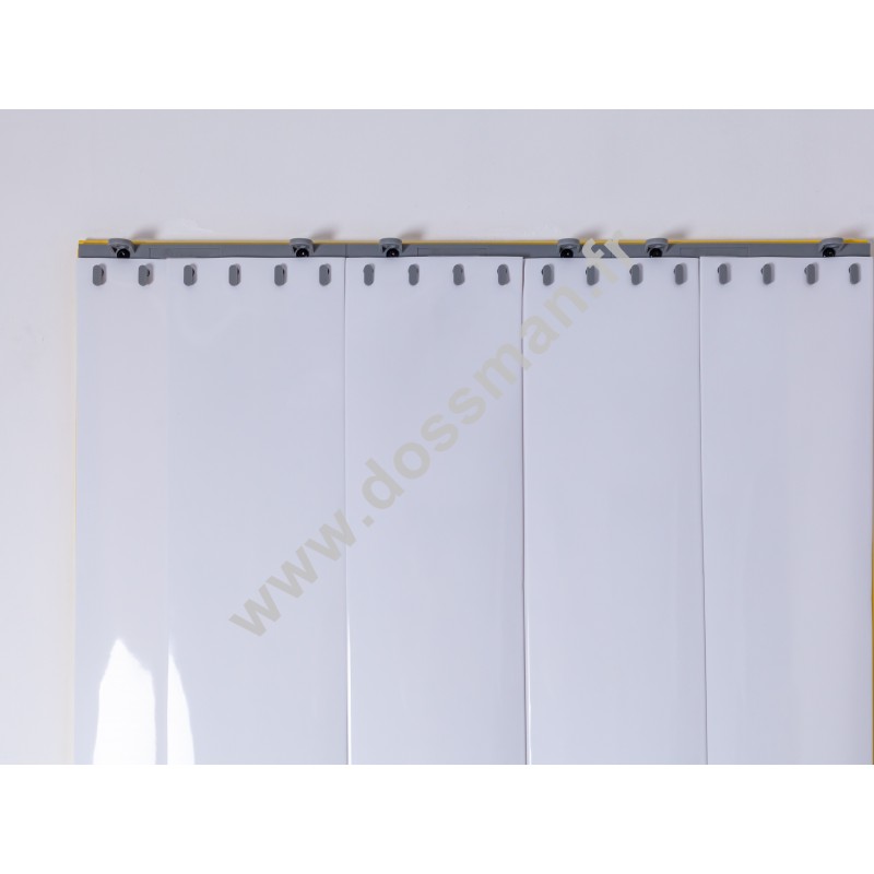 Rideau à lanière PVC - 200x2 mm - Isolation forte 100 mm (100 %) - Opaque Blanc - Porte à lamelles QUICK SYSTEM Rideau à lanière PVC - 200x2 mm - Isolation forte 100 mm (100 %) - Opaque Blanc - Porte à lamelles QUICK SYSTEM