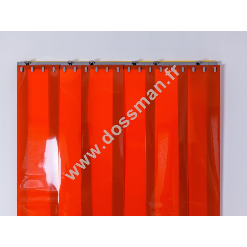 Rideau à lanière PVC - 200x2 mm - Isolation faible 50 mm (50 %) - Opaque Orange - Porte à lamelles QUICK SYSTEM Rideau à lanière PVC - 200x2 mm - Isolation faible 50 mm (50 %) - Opaque Orange - Porte à lamelles QUICK SYSTEM