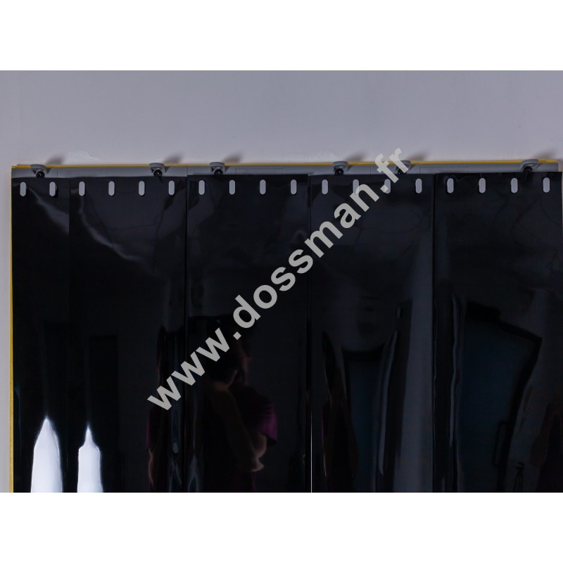 Rideau à lanière PVC - 200x2 mm - Isolation forte 100 mm (100 %) - Opaque Noir - Porte à lamelles QUICK SYSTEM Rideau à lanière PVC - 200x2 mm - Isolation forte 100 mm (100 %) - Opaque Noir - Porte à lamelles QUICK SYSTEM