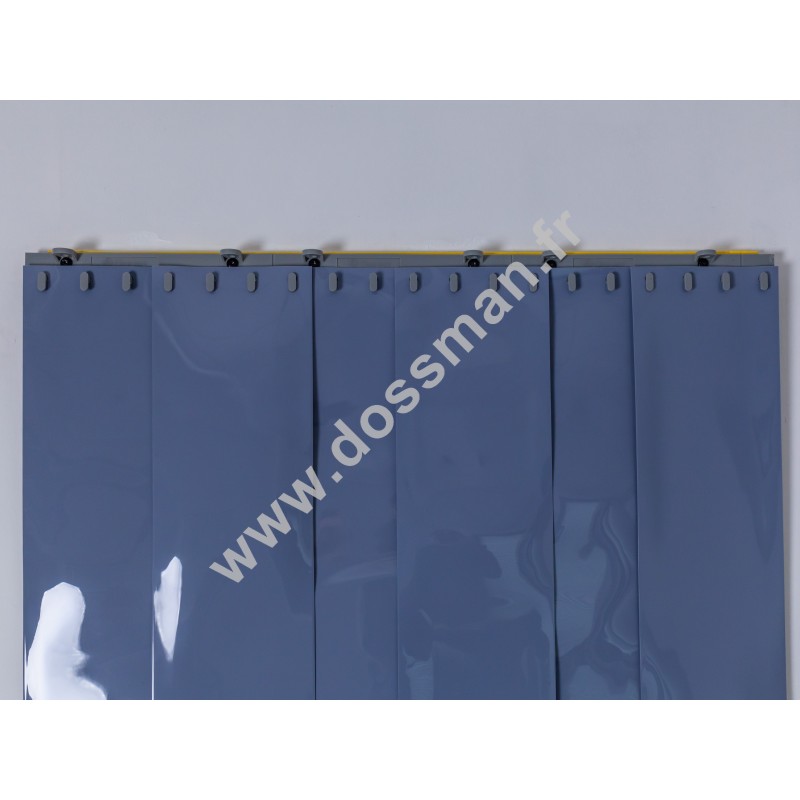 Rideau à lanière PVC - 200x2 mm - Isolation faible 50 mm (50 %) - Opaque Gris - Porte à lamelles QUICK SYSTEM Rideau à lanière PVC - 200x2 mm - Isolation faible 50 mm (50 %) - Opaque Gris - Porte à lamelles QUICK SYSTEM