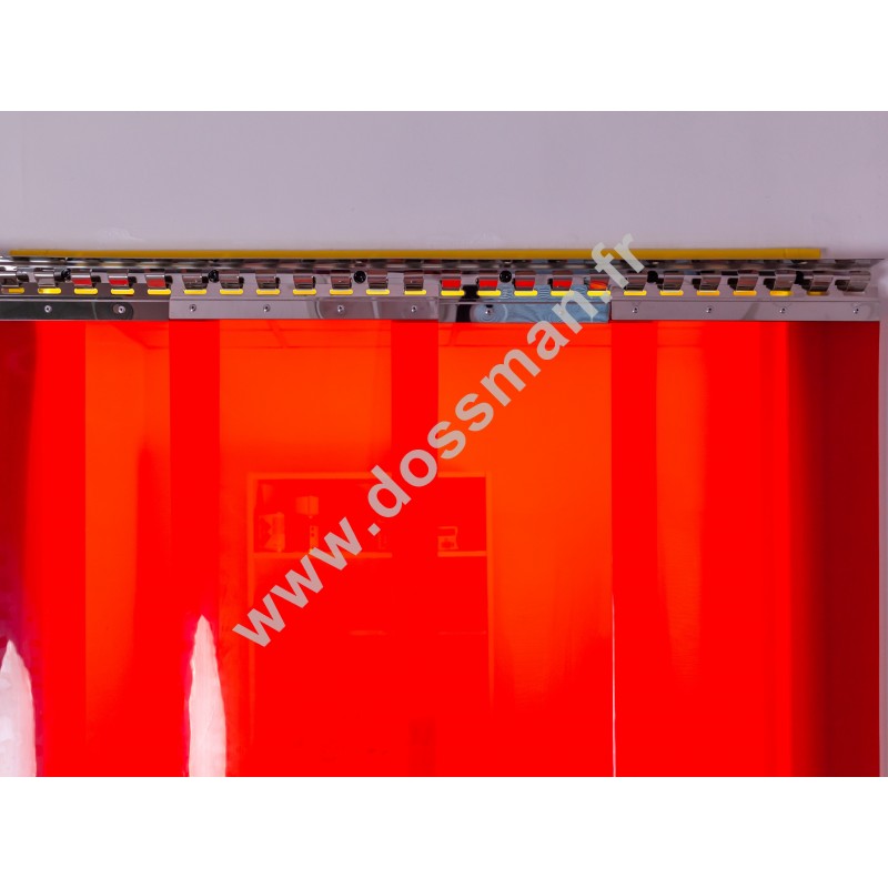 Porte à lanière 300x2 Soudure Standard Positiv ignifugé soudure Rouge Traffic SUR MESURE