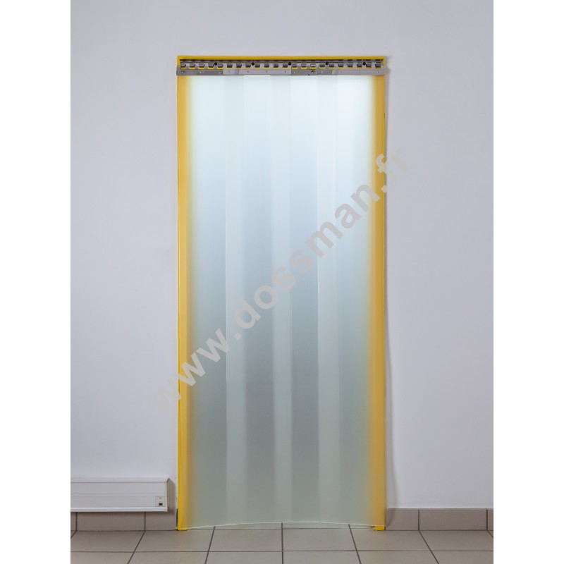 Rideau à lanière PVC - 300x3 mm - Isolation moyenne 95 mm (63 %) - Translucide Mat - Porte à lamelles TRAFFIC SYSTEM