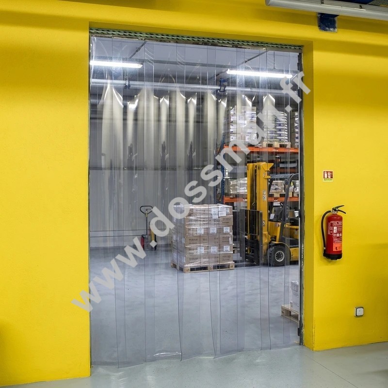 Rideau à lanières Transparent Antistatique 200x2mm isolation forte (77% de recouvrement)