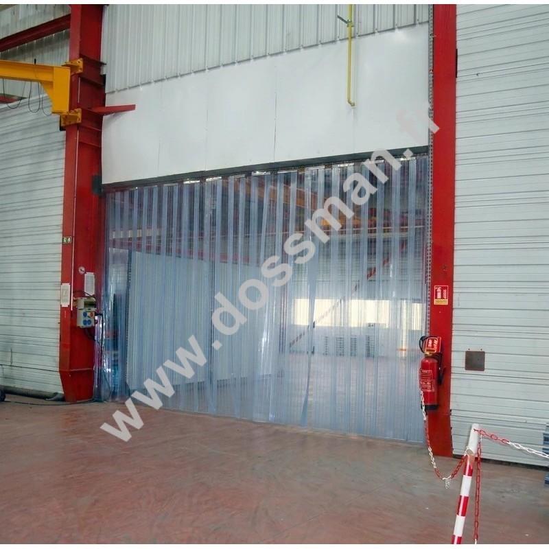 Rideau à lanières Transparent 200x2mm isolation forte (77% de recouvrement) nervuré anti rayure