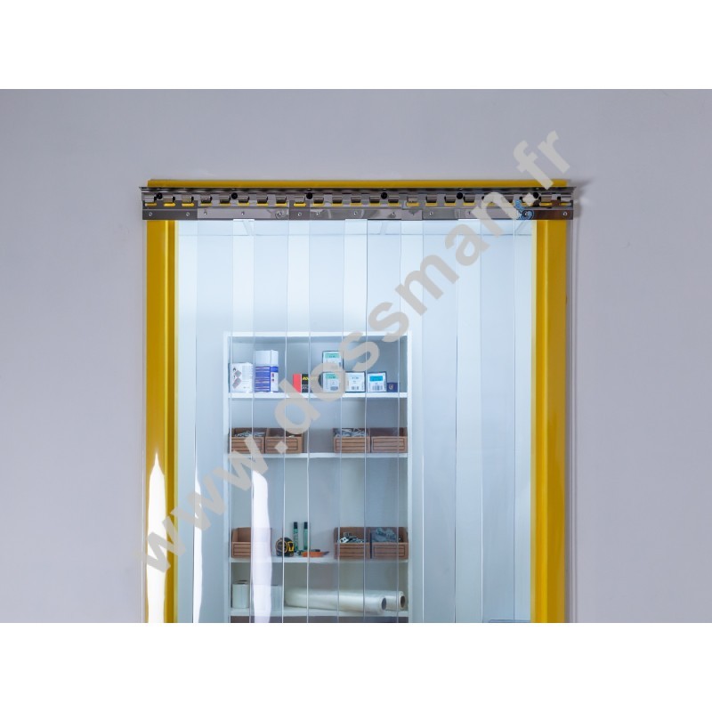 Rideau à lanière 200x2 mm Transparent - Recouvrement 77 mm (77 %) - Ignifugé M2