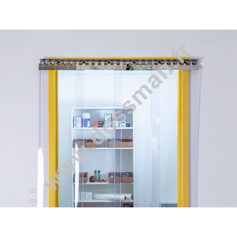 Rideau à lanière 300x3 mm PVC - recouvrement 54 mm (36 %) - Transparent - Ignifugé M2