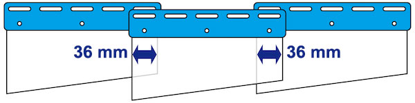 recouvrement de 36% des lanières PVC souple